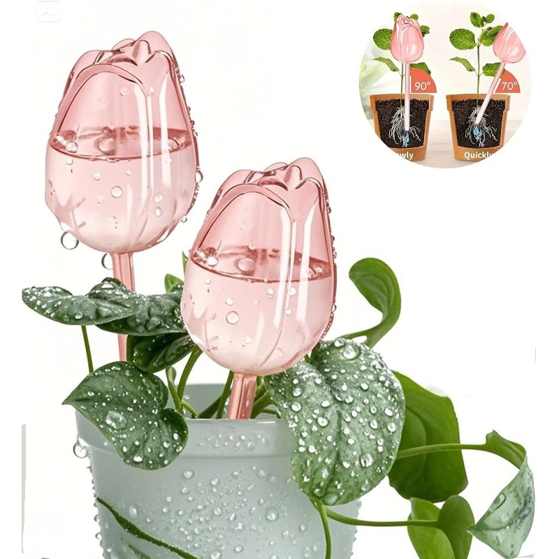 Plant Sensor - Roze Tulpenplantenbewateringsballen Automatische druppelaar en automatische