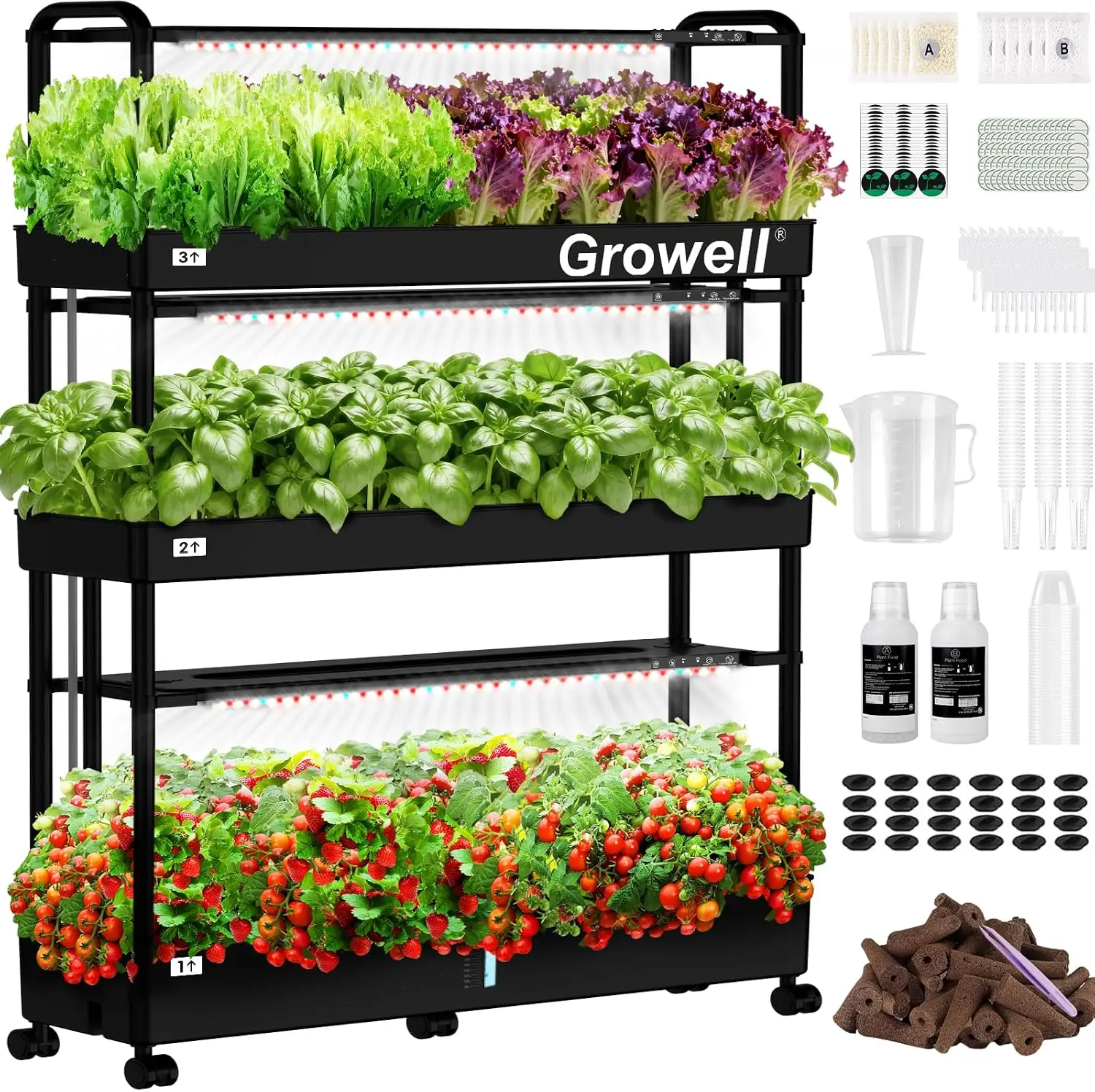 Indoor Garden Kit - Groot hydrocultuur kweeksysteem, 90 potjes verticale