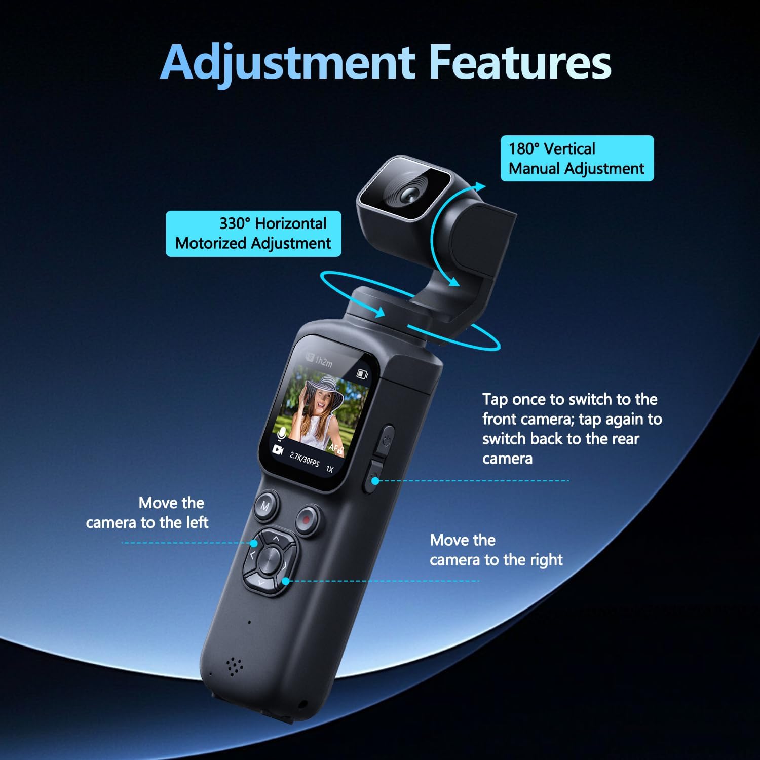 Garden Camera - Zakformaat 3-assige gimbal vlogcamera 4K videorecorder