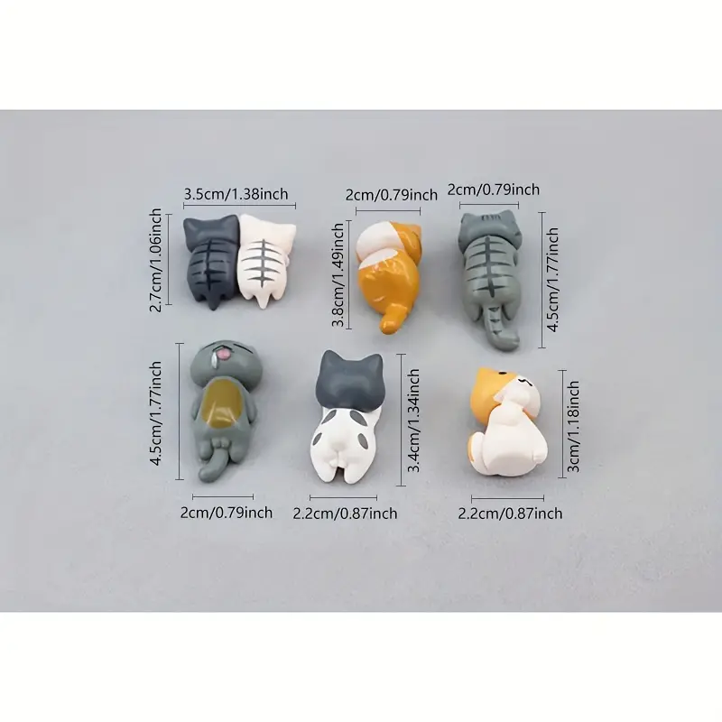 6 stks PVC Cartoon Kat Beeldje - Plant Monitor recensie en prijs